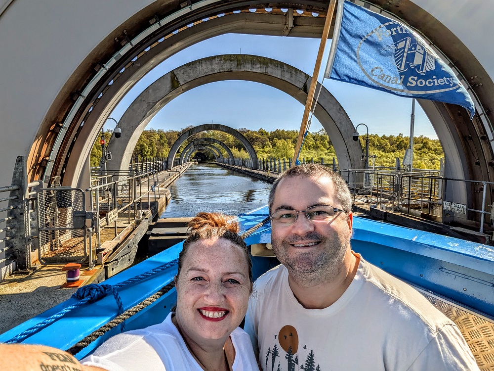 Shae and me at the top of The Falkirk Wheel