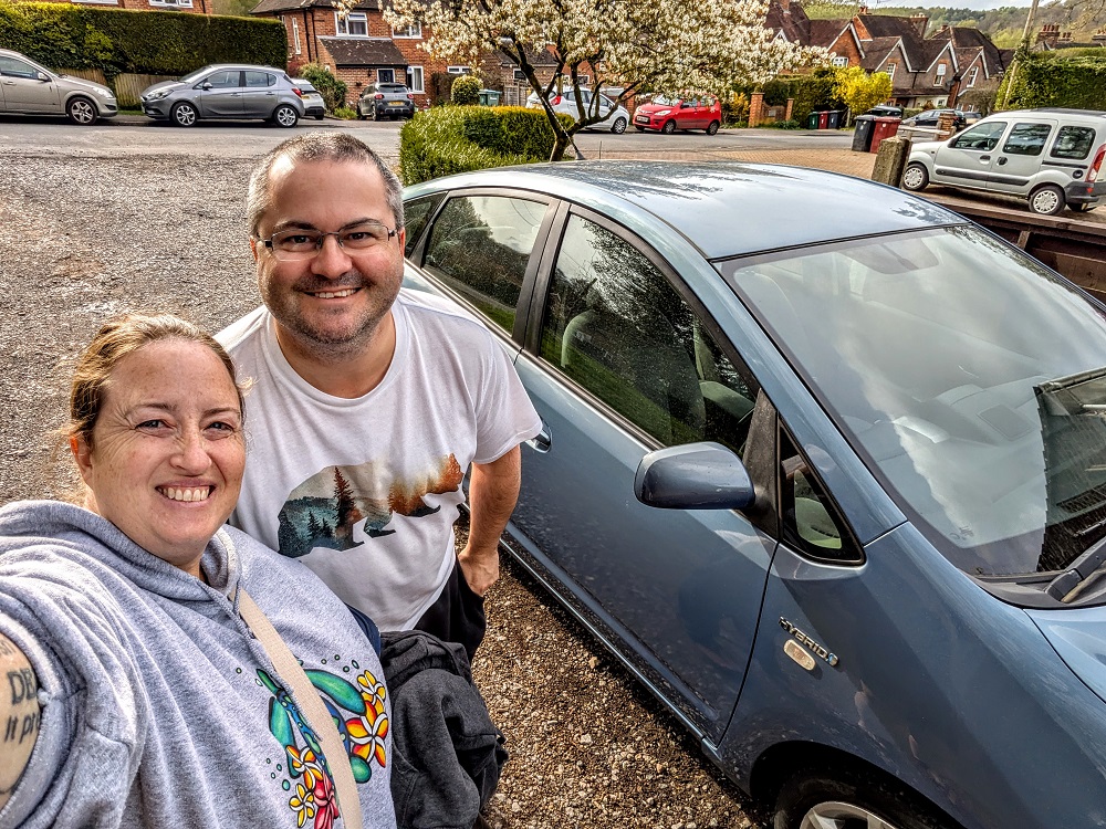 Shae and me with our new car