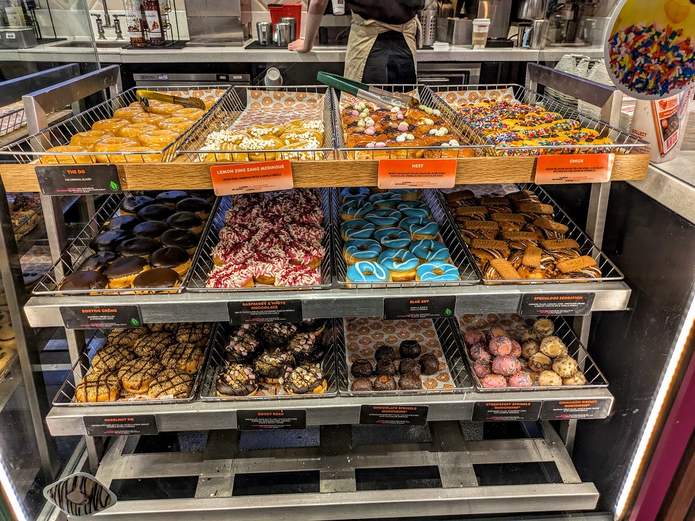 Some of the donuts available at Dunkin' in the UK
