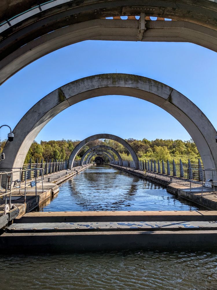 The canal at the top of The Falkirk Wheel
