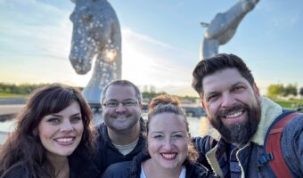 The four of us at The Kelpies