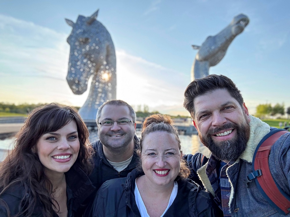 The four of us at The Kelpies
