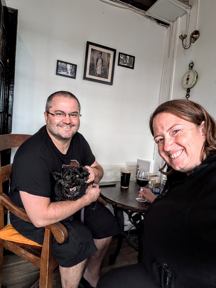 Truffles was a little camouflaged against my black t-shirt