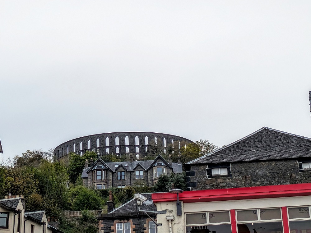 You can view McCaig's Tower from the center of Oban