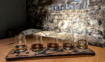 All five whiskies that were part of the Talisker Cask Draw & Tasting Experience