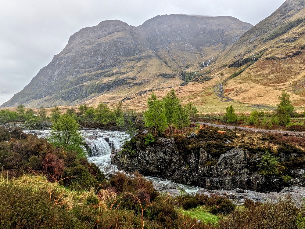 Coe River waterfall in Scotland