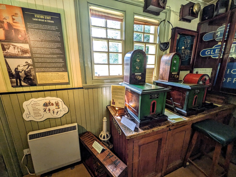 Exhibits at the Glenfinnan train station museum