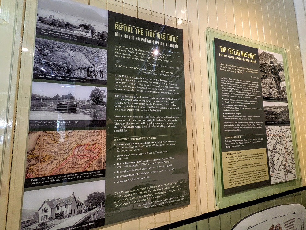 Glenfinnan train station museum - History of the train line from Fort William to Mallaig