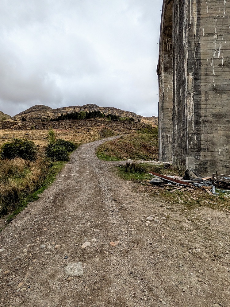 Gravel path up to Glenfinnan Viaduct Viewpoint - East