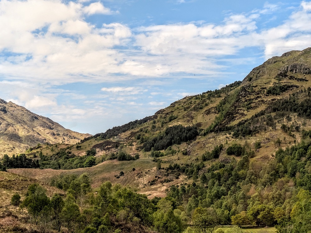 Hill mountain view on the train ride