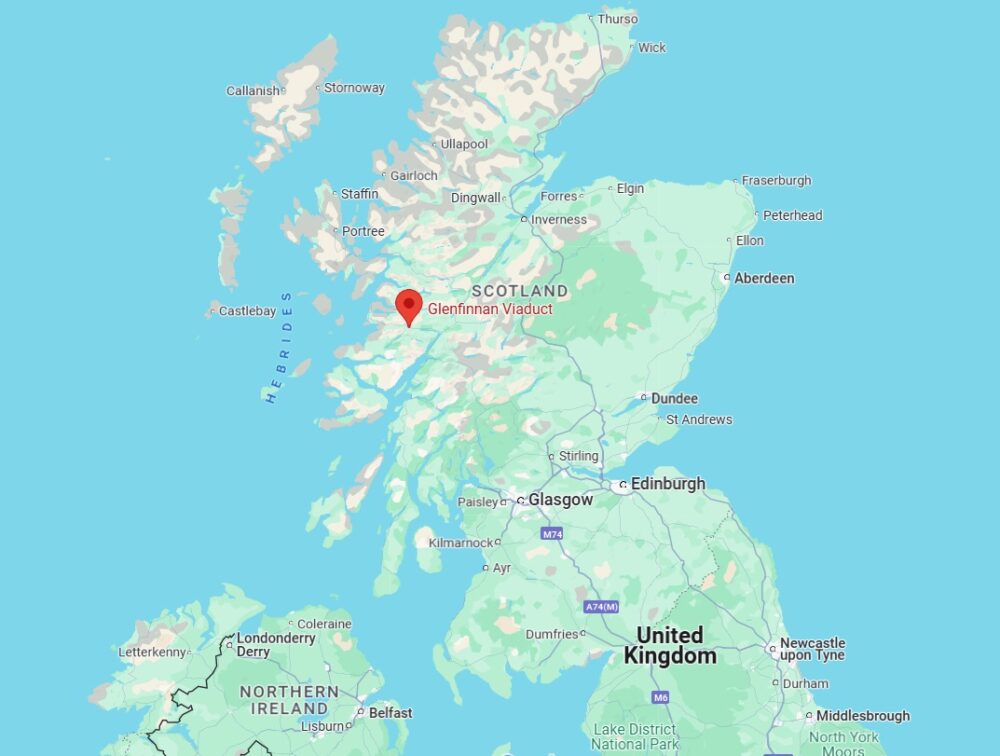 Location of Glenfinnan Viaduct