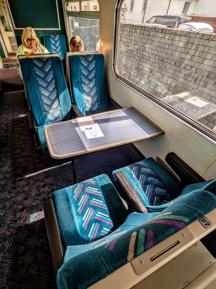 Our seats on the Jacobite steam train