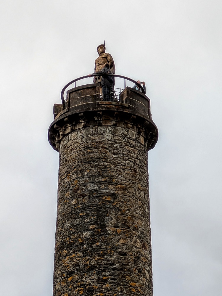 Someone at the top of the Glenfinnan Monument