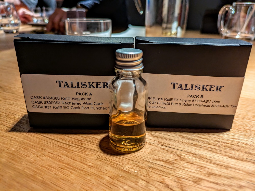 Talisker Cask Draw & Tasting Experience - Driver drams