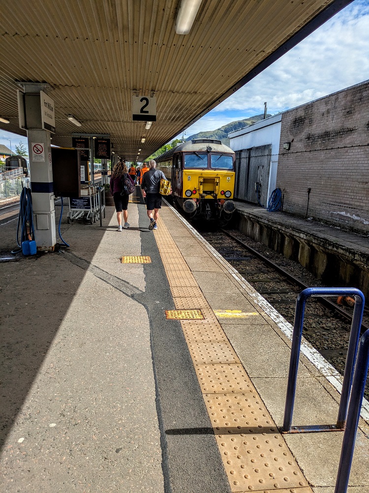 Walking out to the train