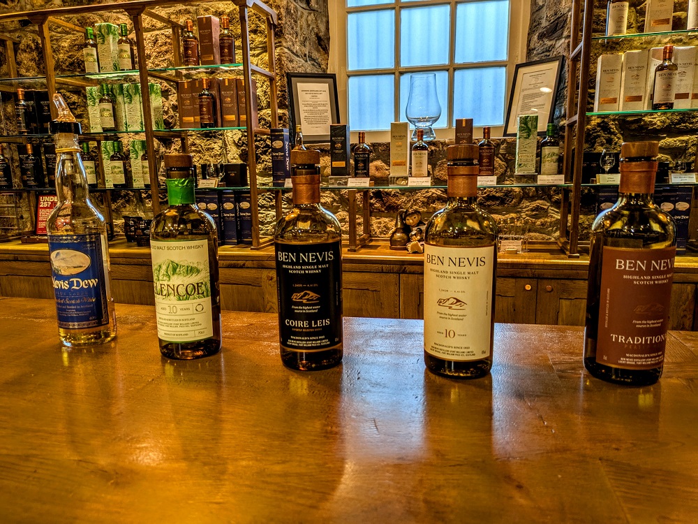Whisky tasting options at Ben Nevis Distillery