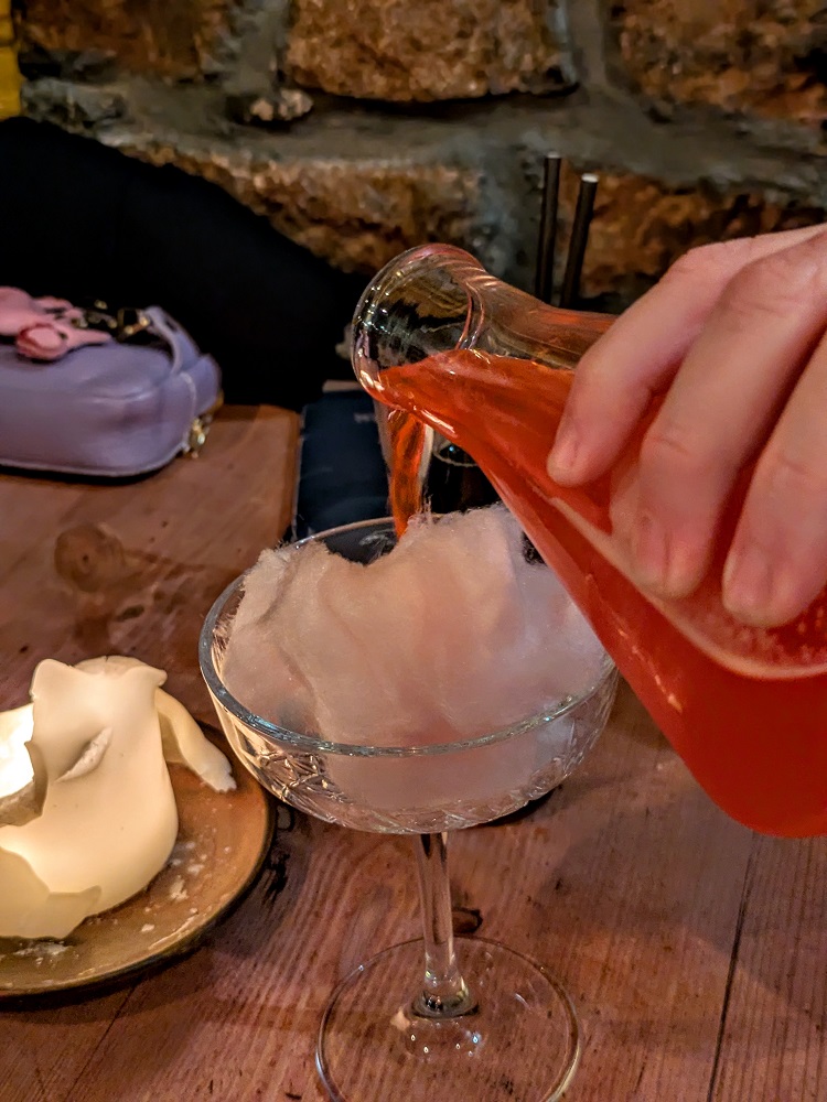 Cotton Candy Cosmo at Scotch & Rye in Inverness, Scotland