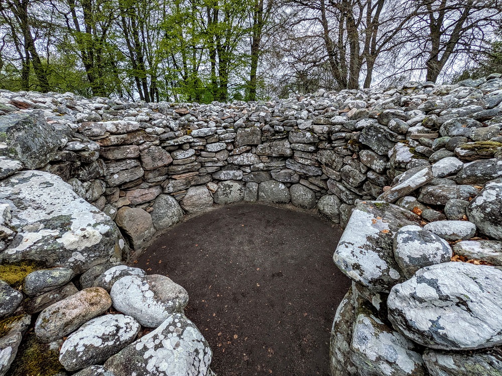 Inside one of the Clava Cairns