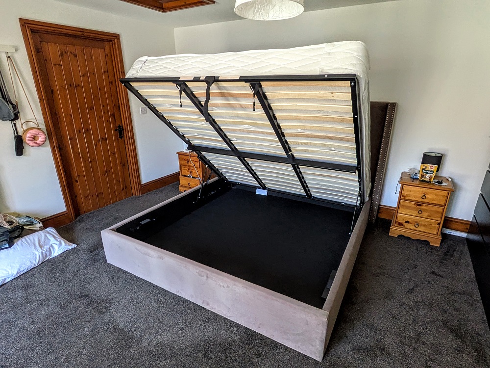 Inside our ottoman bed
