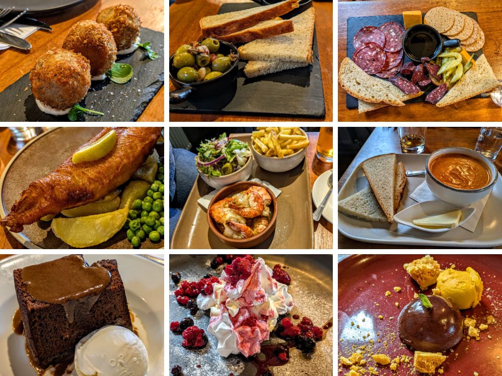 Our food at The Cock & Bull in Aberdeen, Scotland