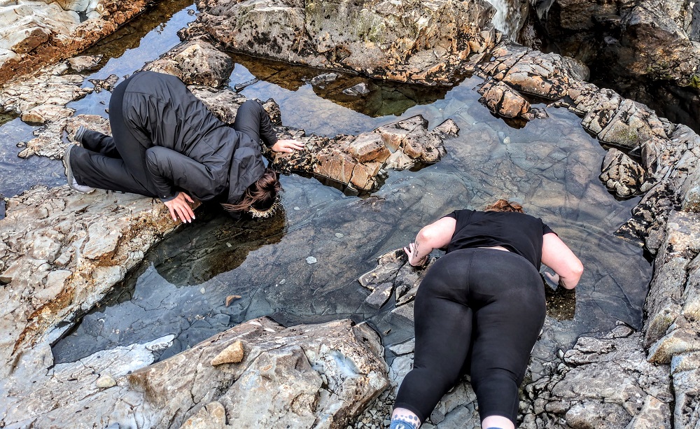 Shae and Megan at the Fairy Pools ensuring they have eternal beauty