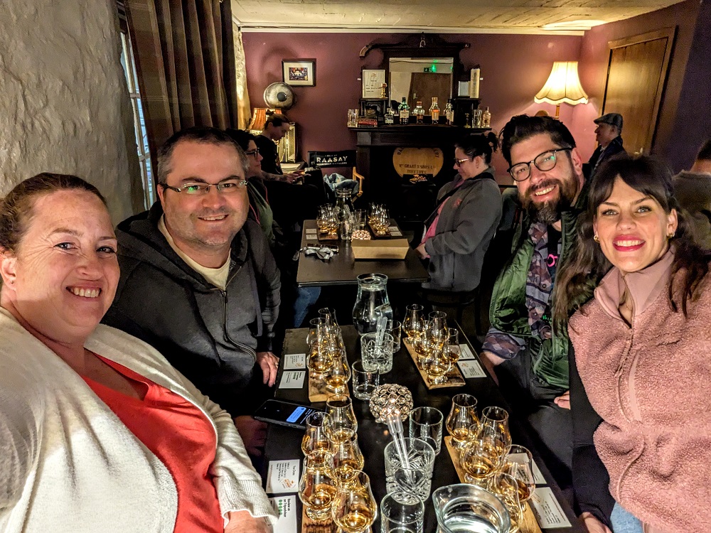 The four of us at the Highland Malt Whisky Experience