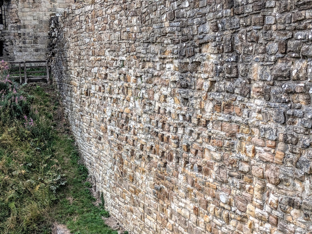 Barnard Castle - Indentations to the left of Dovecote Tower