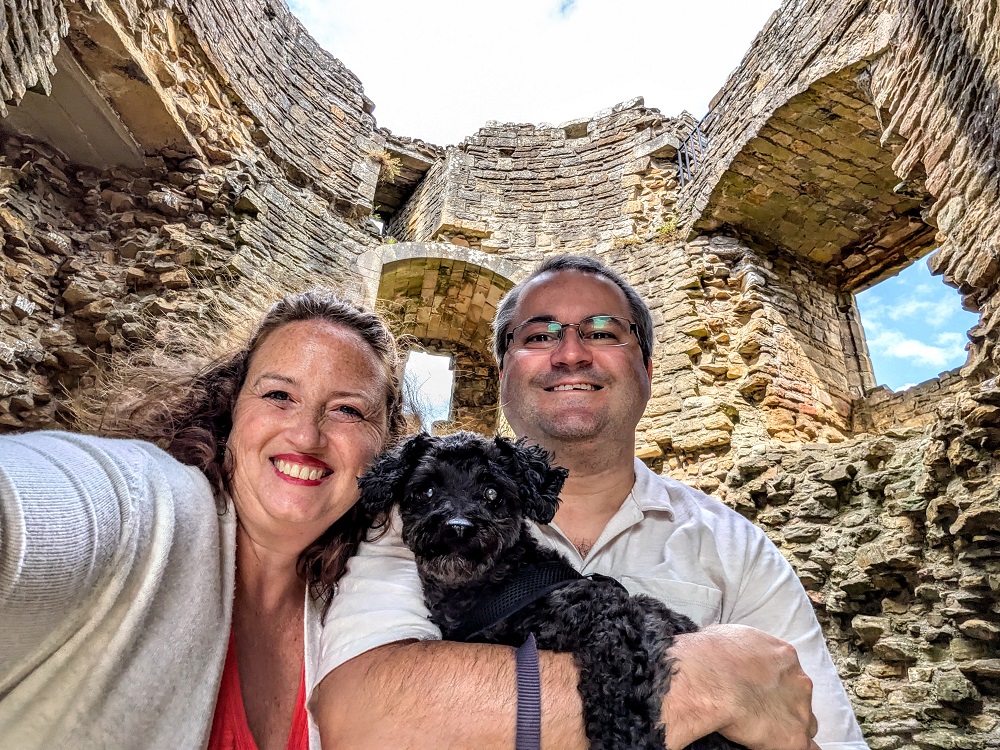 Barnard Castle - The three of us in the Round Tower