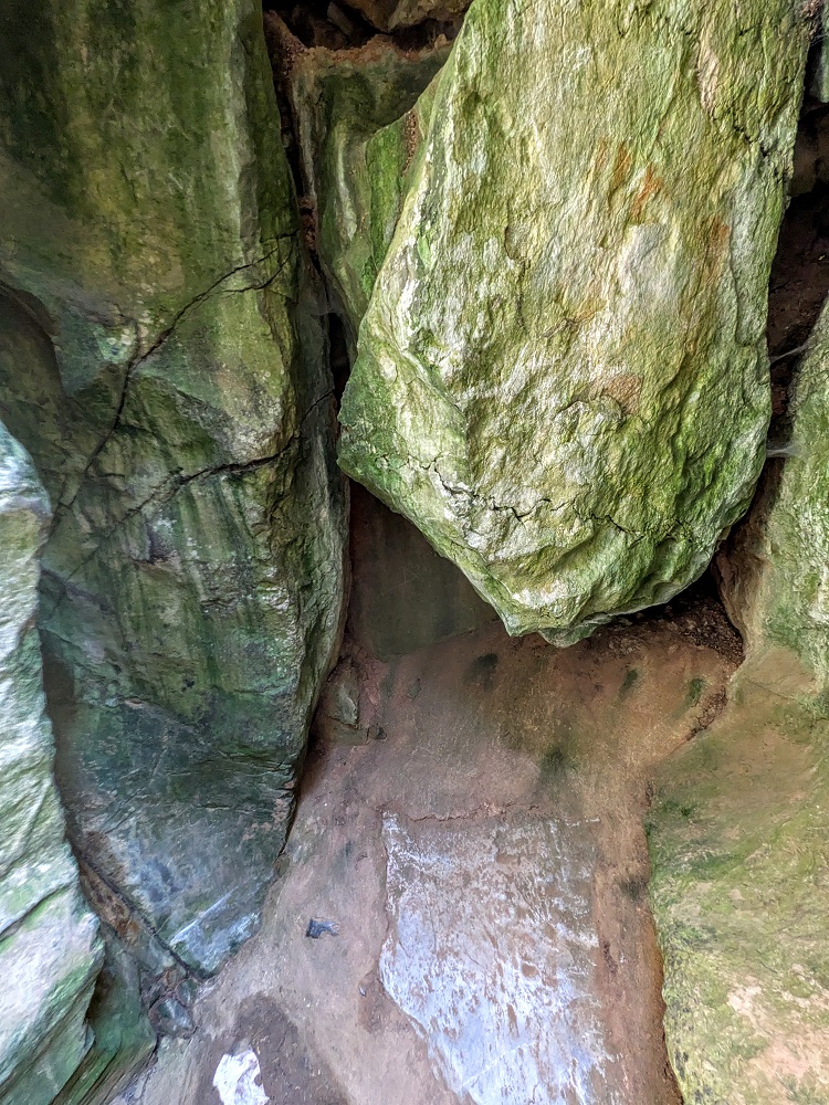 Cleft in the rock in St Govan's Chapel