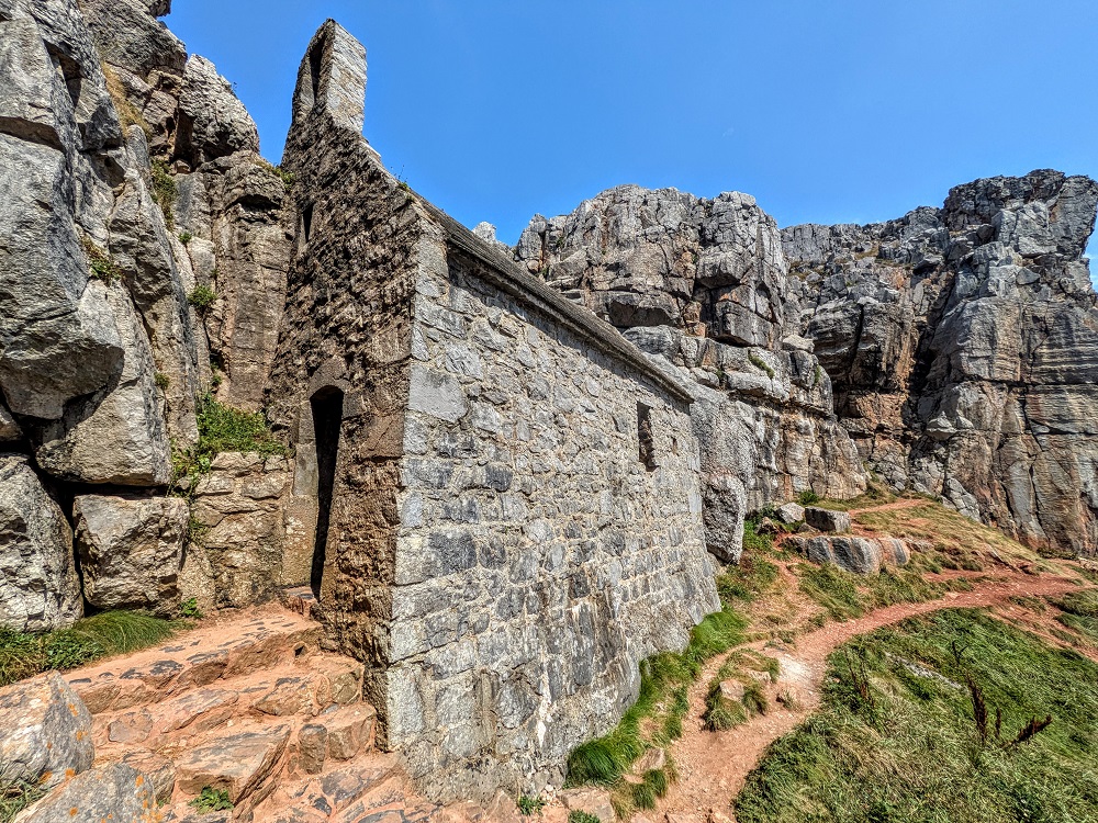 Front side of St Govan's Chapel