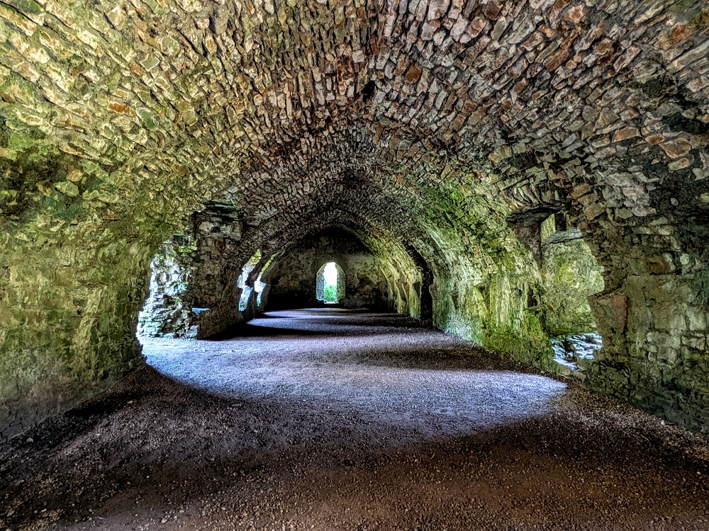 Inside one of the buildings at Lamphey Bishops Palace