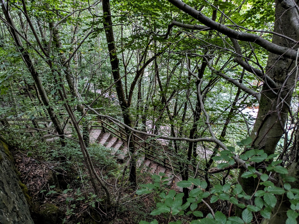 Looking down at the stairs from the top