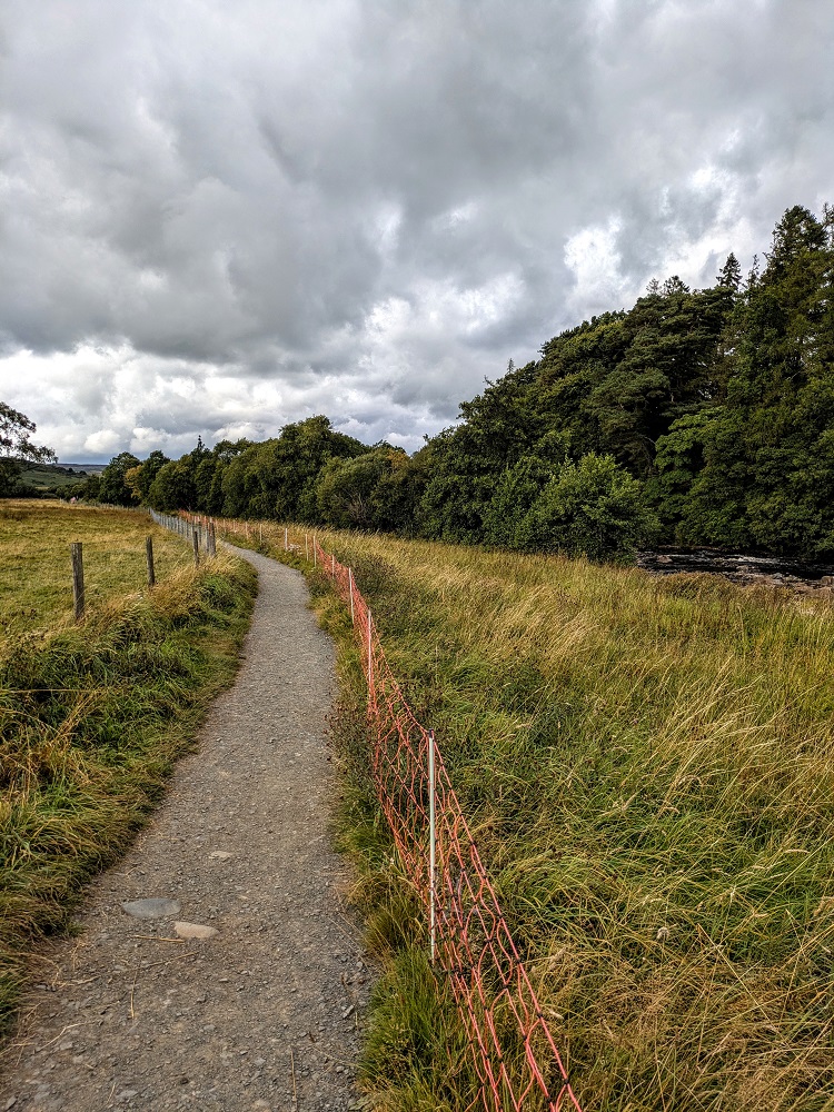 Pennine Way trail to the High Force Waterfall