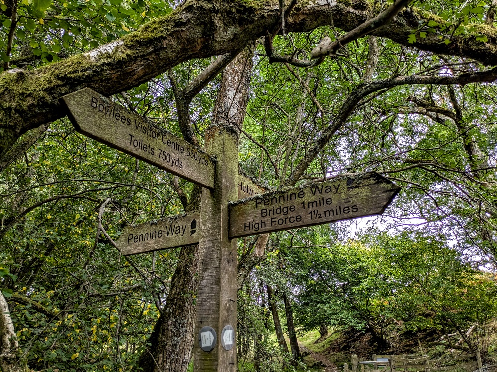 Signpost to High Force Waterfall