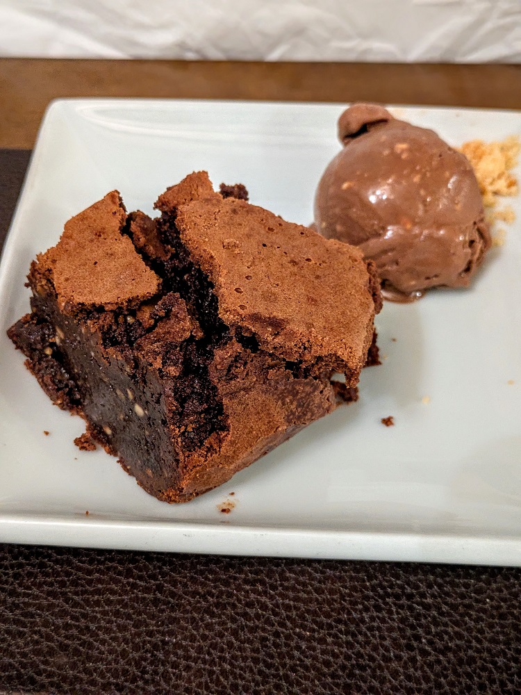 The Kings Arms Hotel & Bar in Pembroke - Chocolate and hazelnut espresso brownie with Ferrero Rocher ice cream