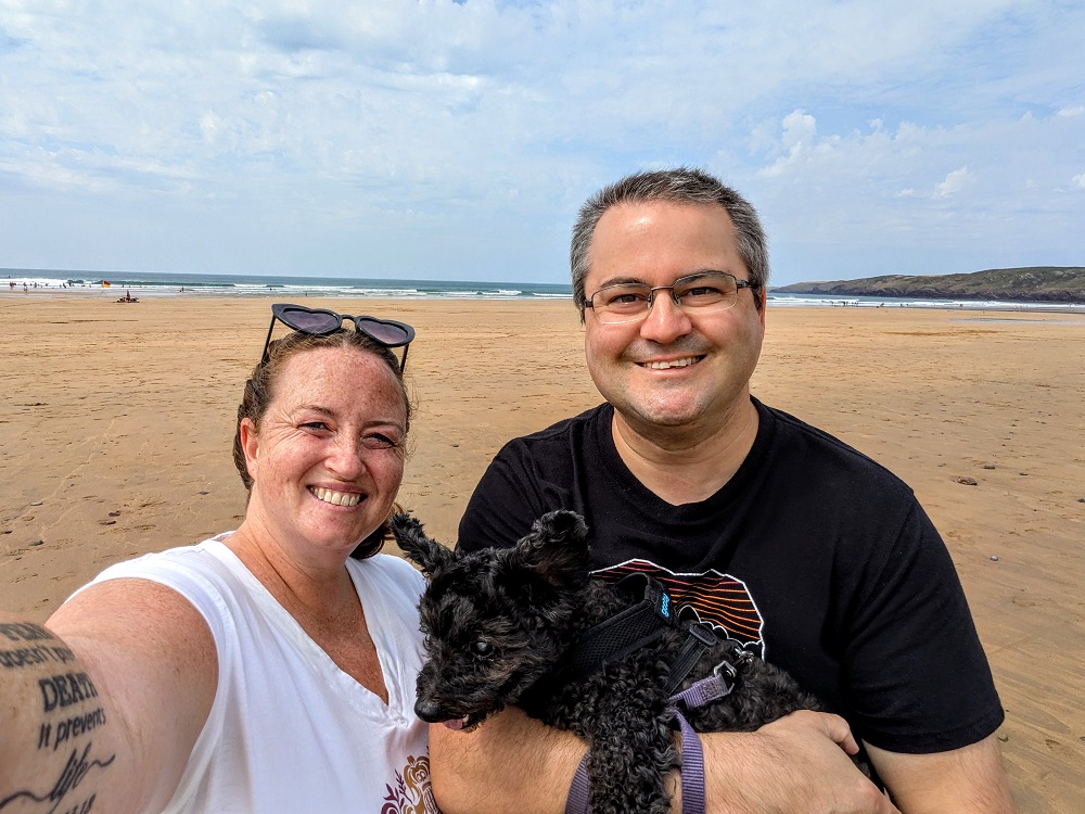 The three of us at Freshwater West beach