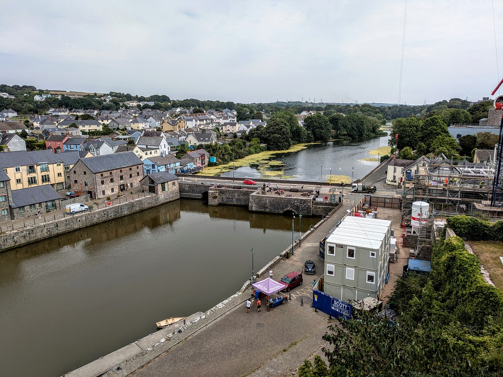 View of Mill Pond from the top of Pembroke Castle