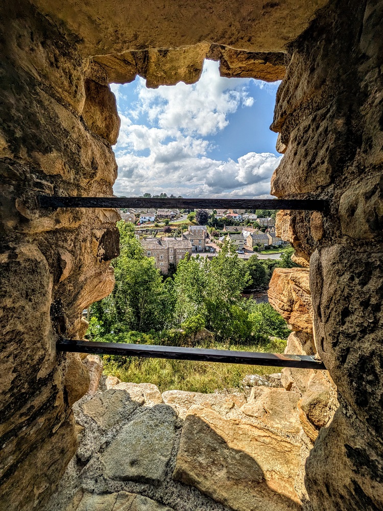 View out towards the residential part of Barnard Castle town from Constable Tower