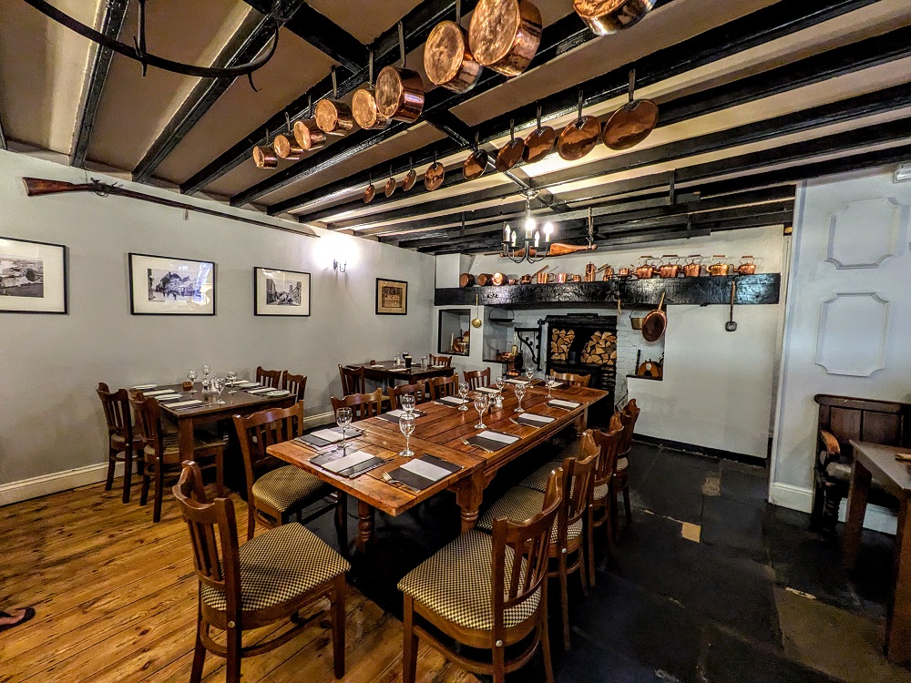 Welsh style kitchen part of the restaurant at the Old Kings Arms Hotel & Bar