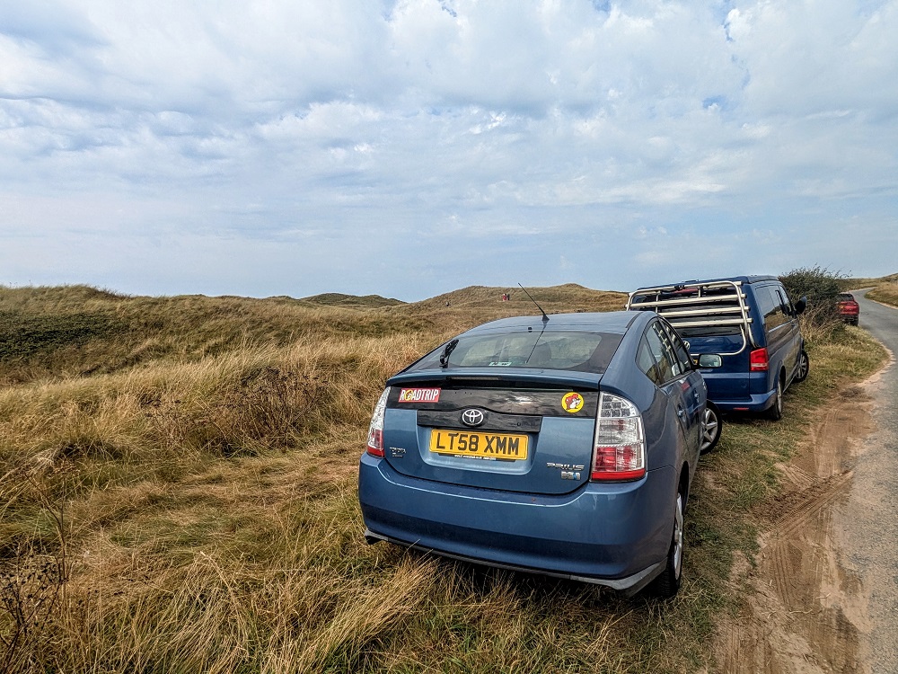 Where we parked at Freshwater West
