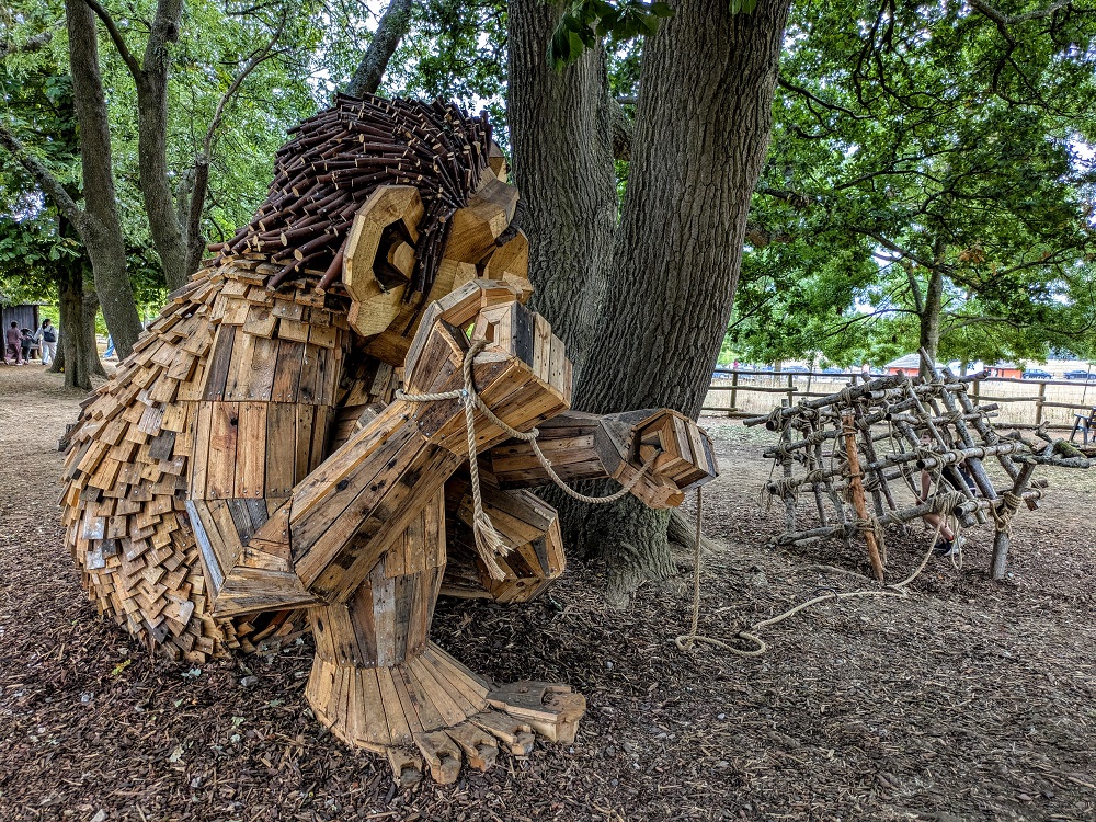 Whipsnade Zoo Thomas Dambo Trolls A Field Study - Bignut's trap