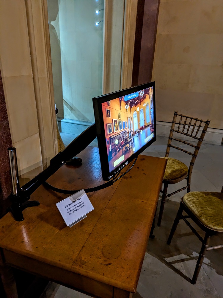 Raby Castle - Computer to view rooms upstairs
