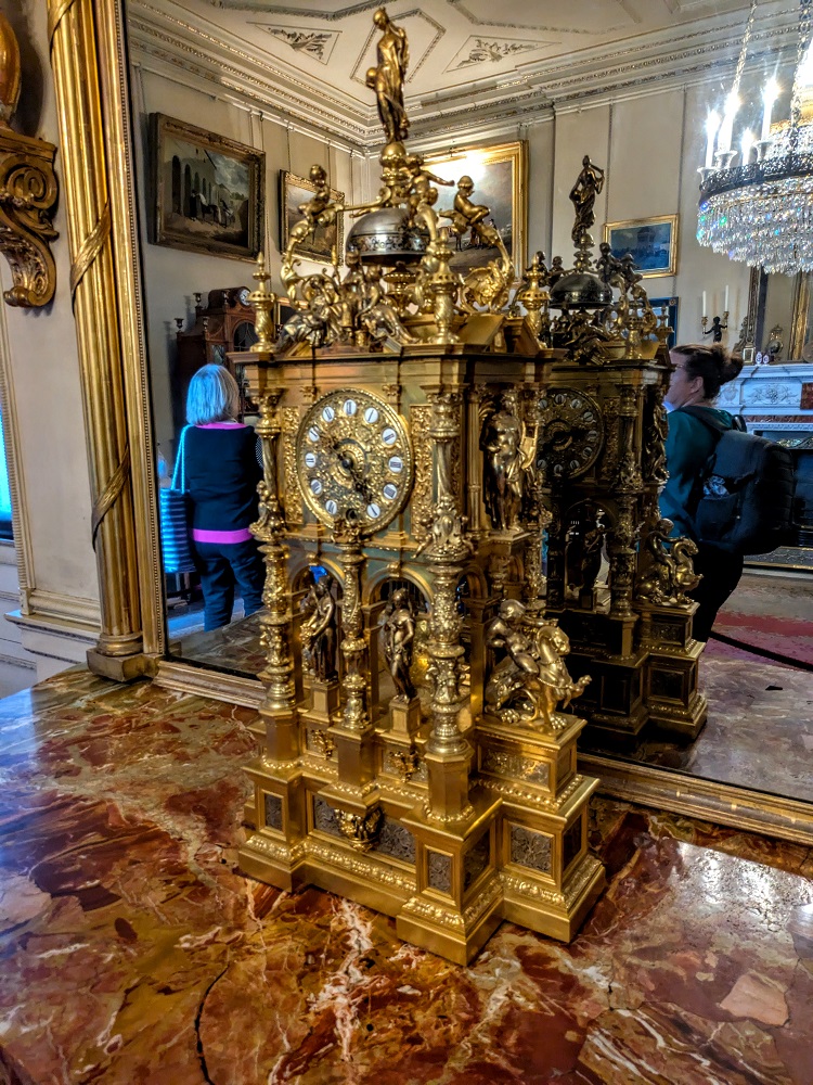 Raby Castle - Gold Janus clock