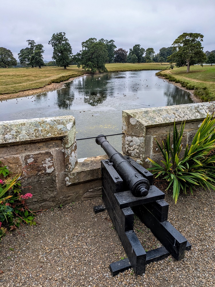 Raby Castle defenses looking out at Low Pond
