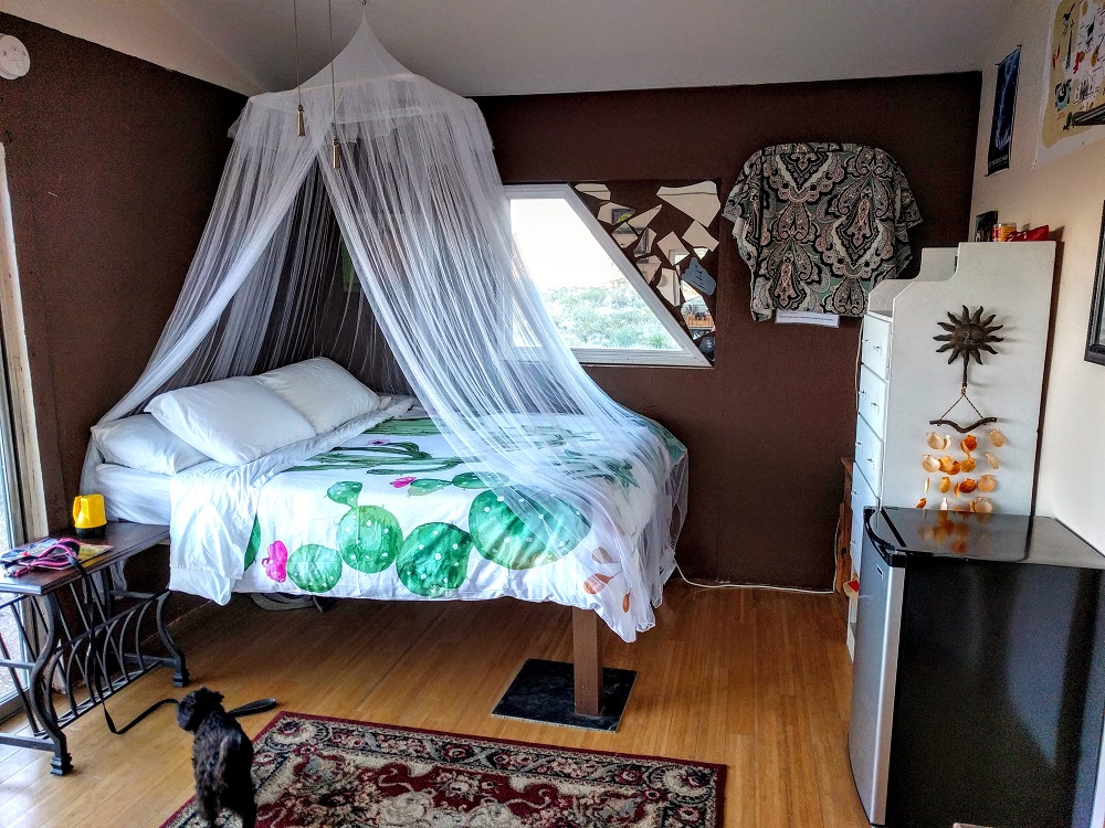 Bedroom area of our Airbnb in Terlingua, TX