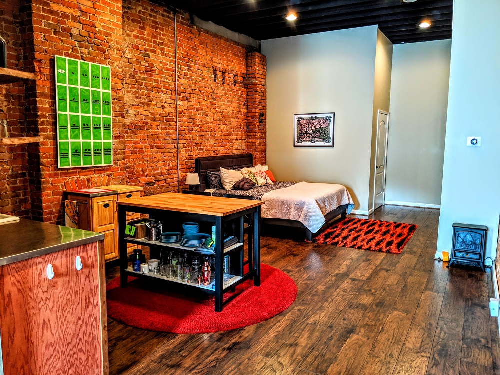 Bedroom of our Airbnb in Louisville, KY
