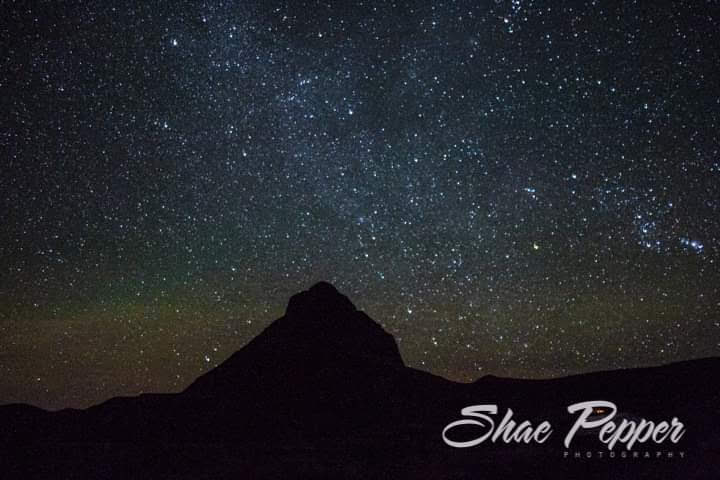 West Corazón Peak at night